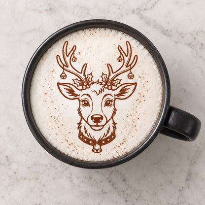 Latte con diseño de reno