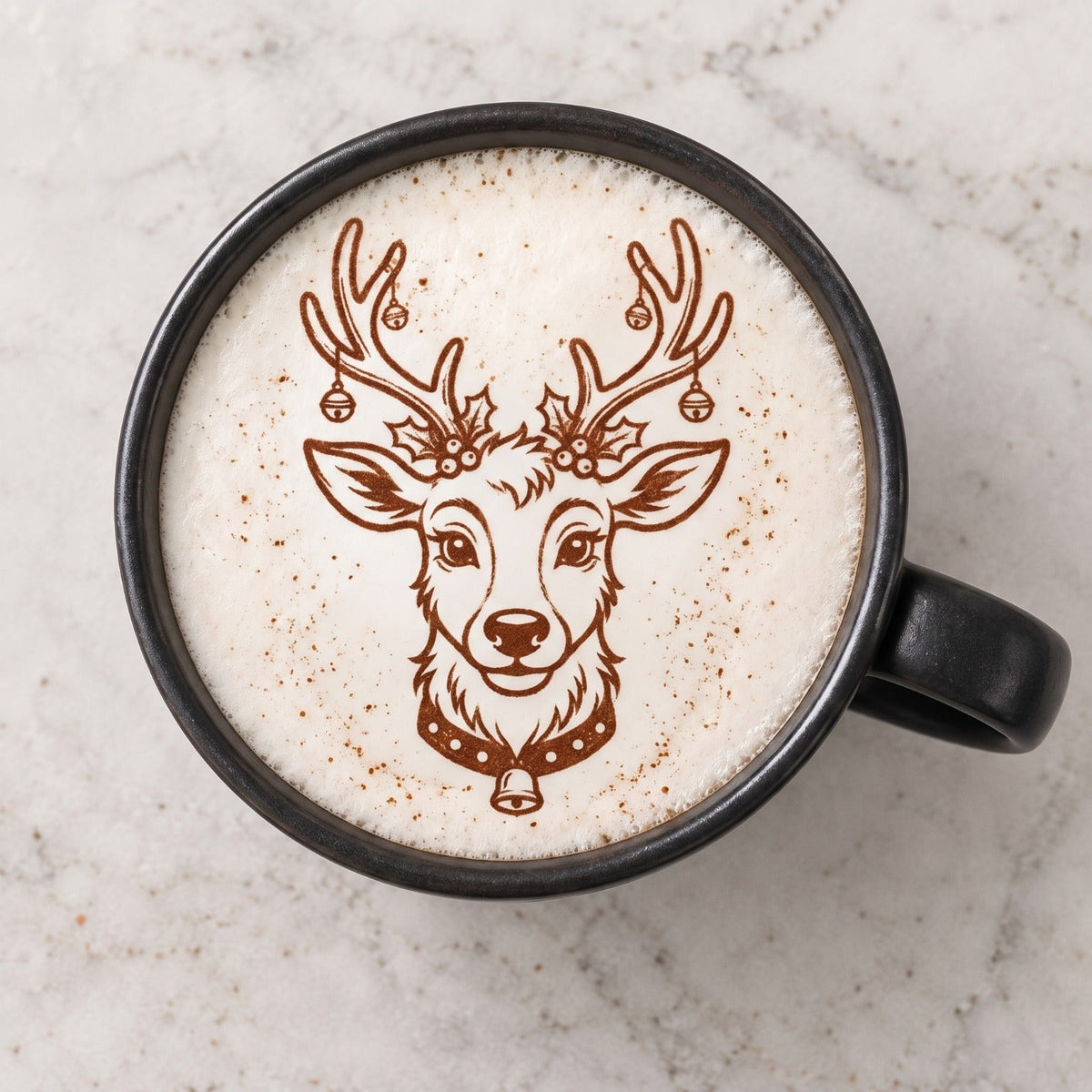 Latte con diseño de reno